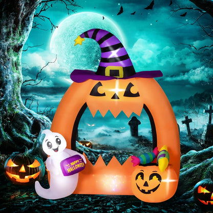 4.9ft - Inflatable Pumpkin Archway Halloween Decoration