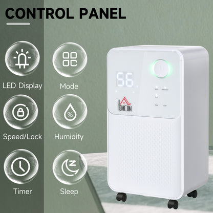 12L/Day Dehumidifier for Home, Laundry Room, Bedroom, Basement, Electric Moisture Air De-Humidifier with 4 Modes