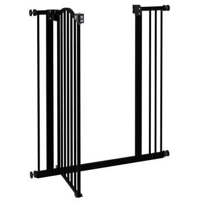 Metal Pet Safety Gate Dog Gate Folding Fence 74-87cm, Black