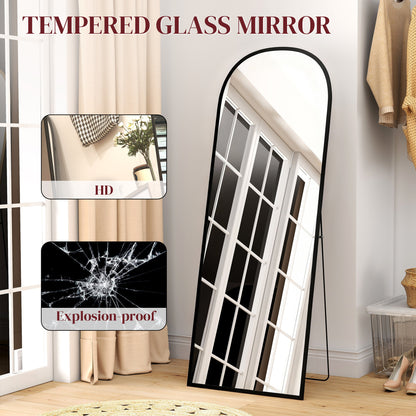 165cm Aluminium Frame Standing Mirror - Black