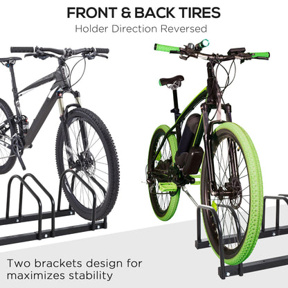 Bike Stand Parking Rack Floor or Wall Mount Bicycle Cycle Storage Locking Stand 76W x 33D x 27H (3 Racks, Black)