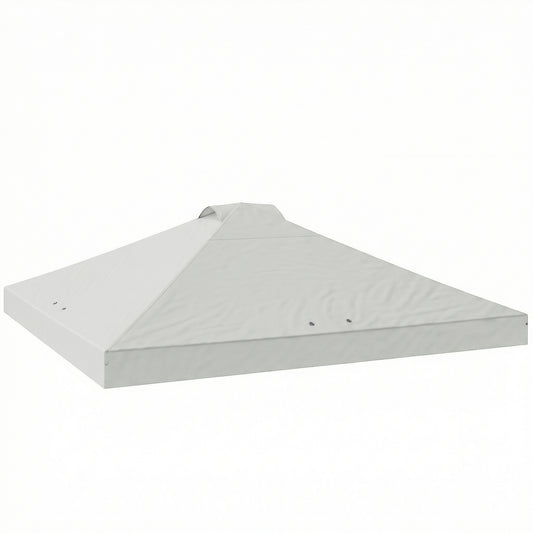 Gazebo Roof Replacement UV50+ Waterproof Pop Up Canopy Cover with 8 Drainage Holes 3 x 3 m White