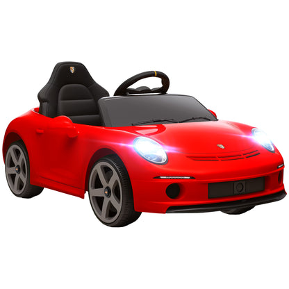 Kids Electric Car, 12V Licensed RUF GT Ride on Car with Suspension, Remote Control, Music, for 3-5 Years, Red