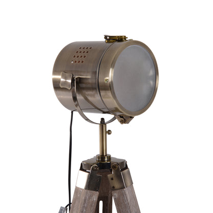 Industrial Tripod Floor Lamp – Grey & Bronze