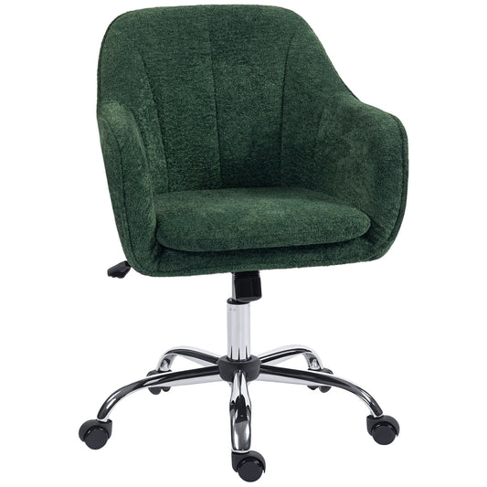 Snow Flannel Office Chair with Padded for Home - Dark Green