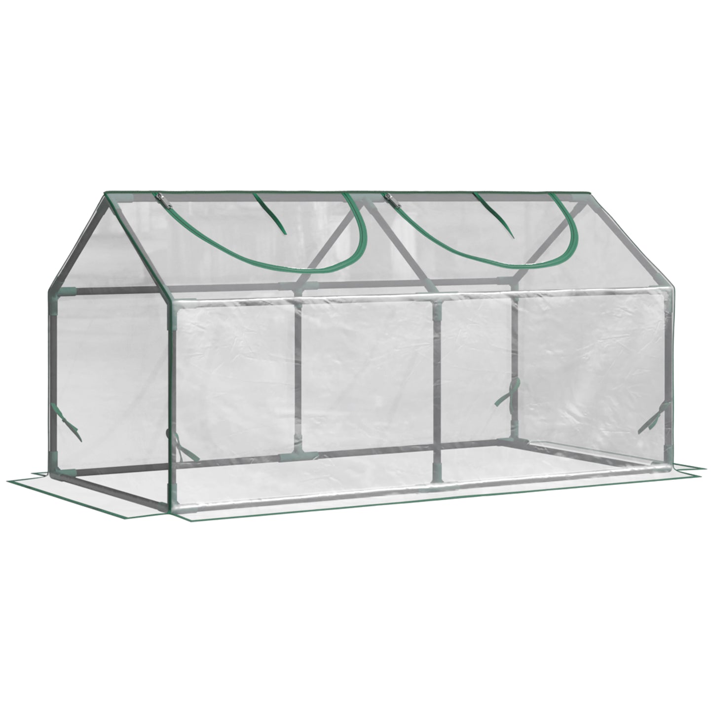 Mini Greenhouse Portable Flower Planter Vegetable Grow House for Garden with Zipped Windows, 120 x 60 x 60 cm, Clear