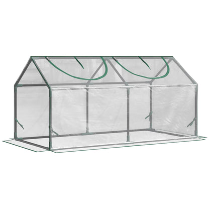 Mini Greenhouse Portable Flower Planter Vegetable Grow House for Garden with Zipped Windows, 120 x 60 x 60 cm, Clear