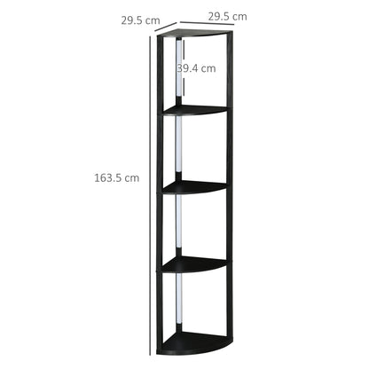 Corner Floor Lamp for Living Room Bedroom with Warm White LED Light, Modern Tall Standing Lamp, Black