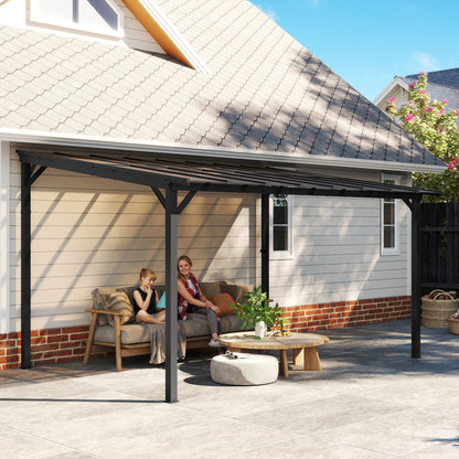 3 x 4.3 m Lean to Pergola with UPF 50+ Waterproof Polycarbonate Roof