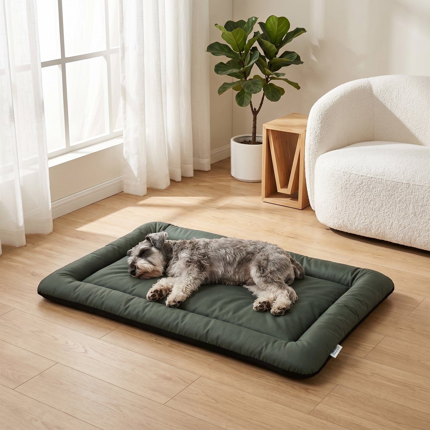 Waterproof Dog Bed, Foldable Pet Bed with Anti-Slip Bottom, Machine Washable for Small Puppies and Cats, 90 x 60 x 5 cm