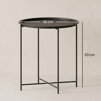 Steel Removable Tray Top Garden Table - Black