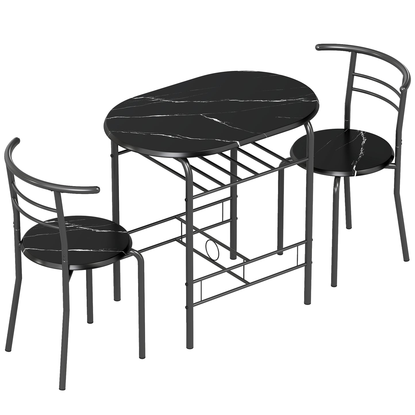 Three-Piece Compact Dining Set - Black