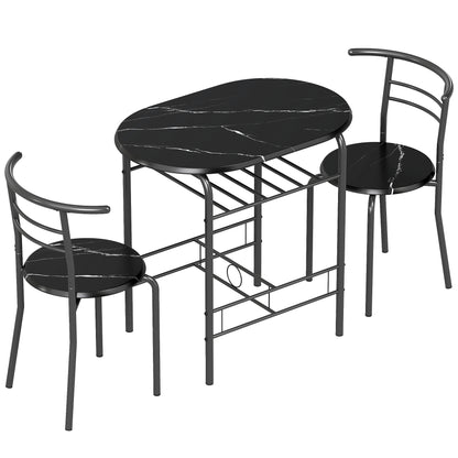 Three-Piece Compact Dining Set - Black