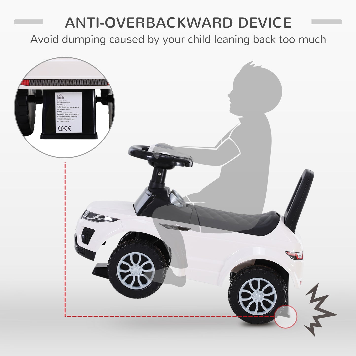 3-in-1 Ride On Car Foot To Floor Slider Toddler w/ Horn Steering Wheel NO POWER Manual Under Seat Storage Secure Design for 1