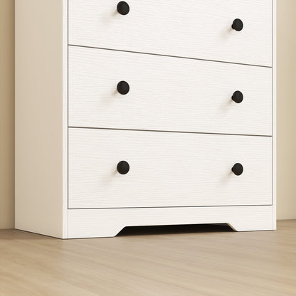 4 Drawer Chest of Drawers, Modern Dresser for Bedroom, Storage Cabinet for Living Room Entryway, White Wood Effect