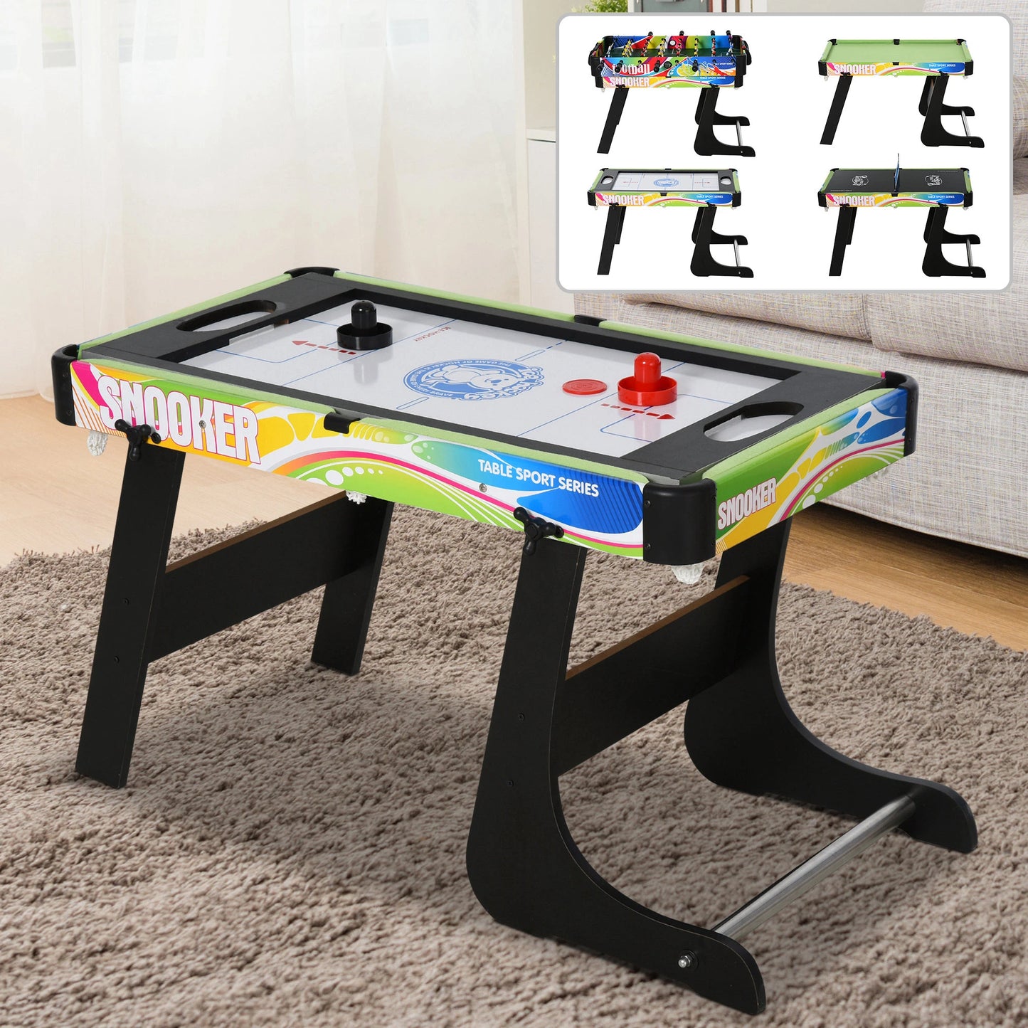 4in1 - Multi Gaming Table - Hockey, Football, Table Tennis and Pool - For Kids