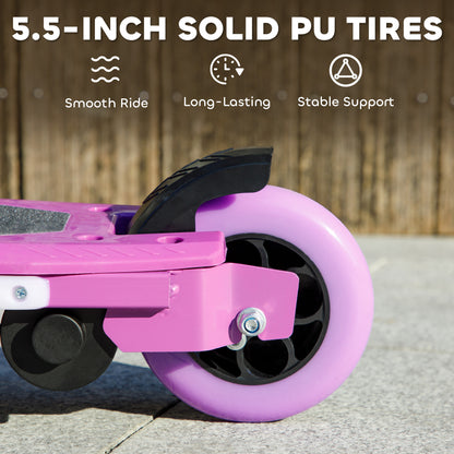 Electric Scooter for Kids 6-14 Years, with Colourful Lights, Purple