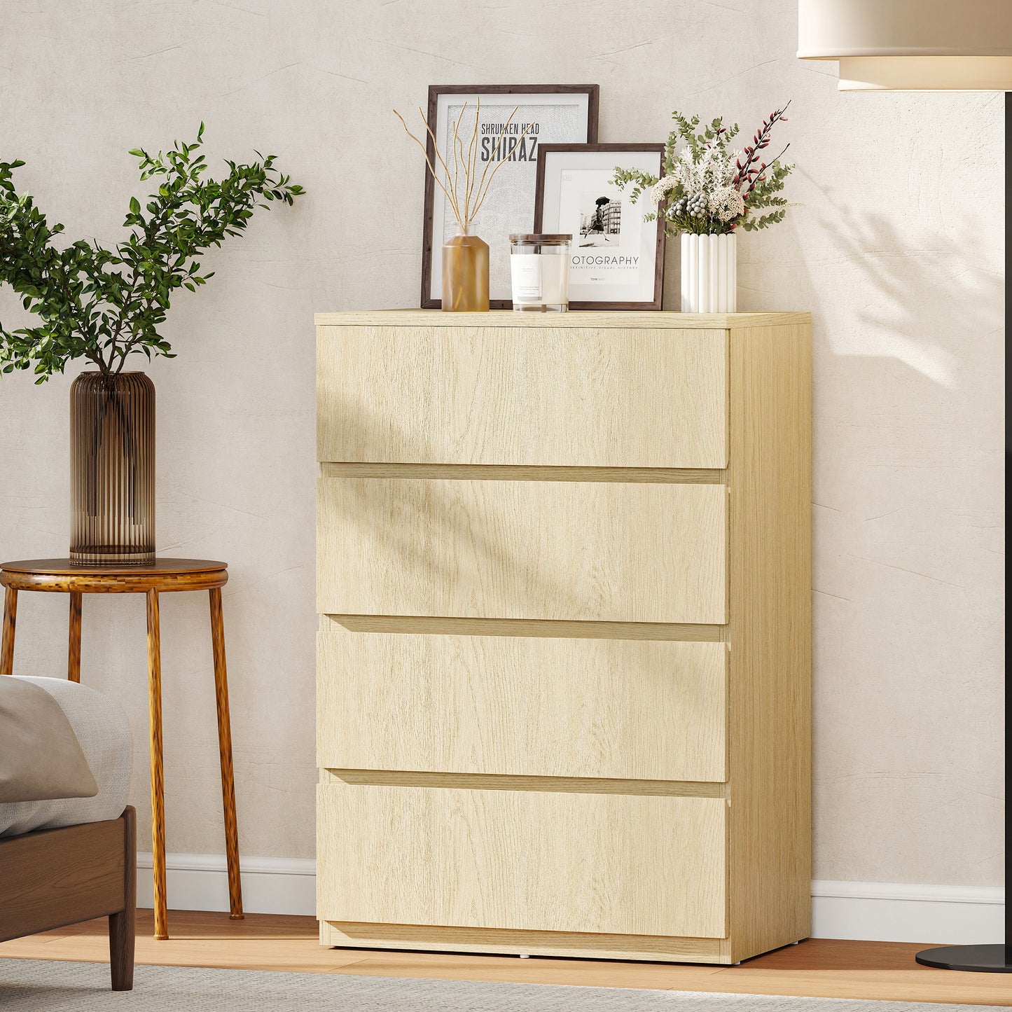 Chest of Drawers, 4-Drawer Storage Cabinets, Modern Dresser, Storage Drawer Unit for Bedroom