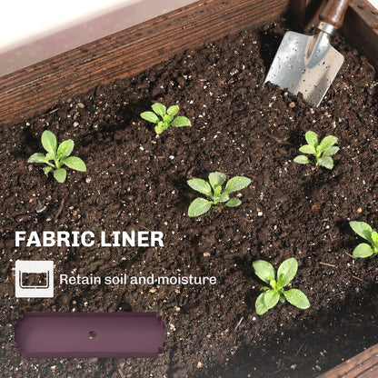 2-Tier Wooden Raised Planter, Raised Garden Bed on Legs with Drainage Holes and Bed Liner, Elevated Garden Planter
