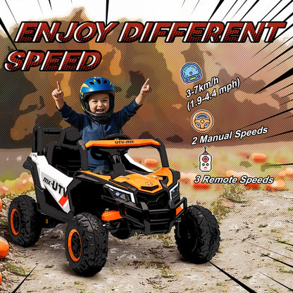 12V Kids Ride On Car with Remote Control, Kids Electric Car with Suspension System, Music, for Ages 3-5 Years, Orange