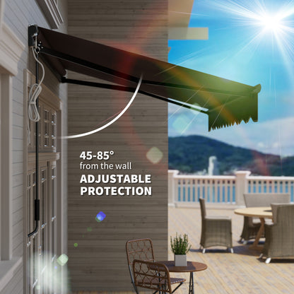 2.5 x 2m Electric Awning with LED Light and Remote Controller, Aluminium Frame DIY Retractable Awning