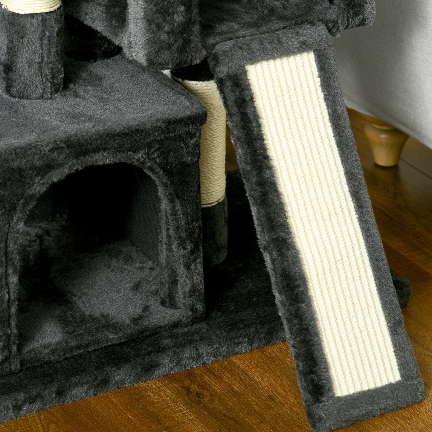 Cat Tree for Indoor Cats 81cm Cat Scratching Post Scratch Board Kitten Tower Climbing Frame, Black