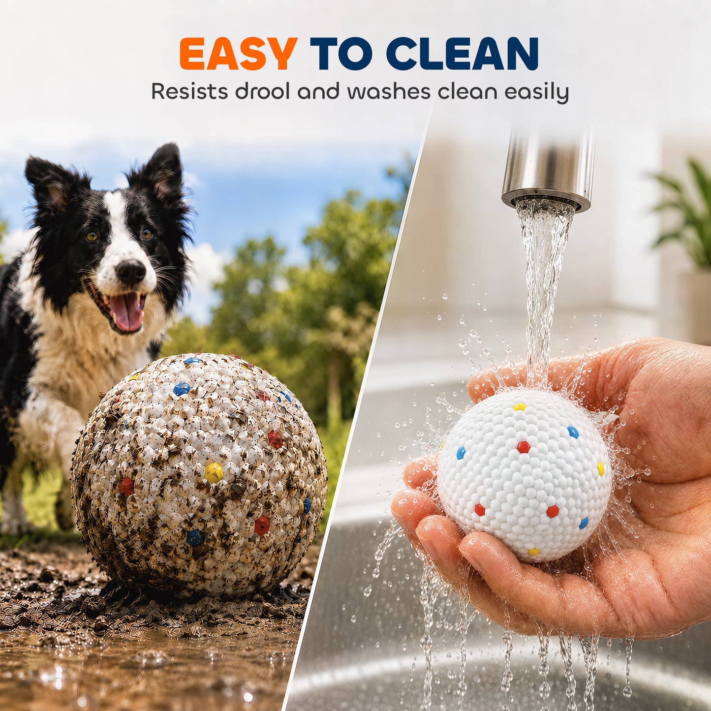6 Pack Dog Balls Toys Fits Aggressive Chewers, Indestructible Teething and Water ETPU Balls for Throw and Fetch