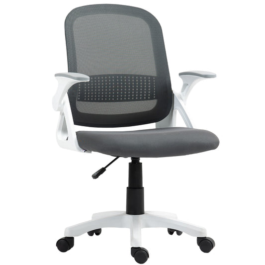 Breathable Mesh Office Chair, Ergonomic Swivel Computer Chair with Flip-up Armrests, Lumbar Back Support for Home/Office