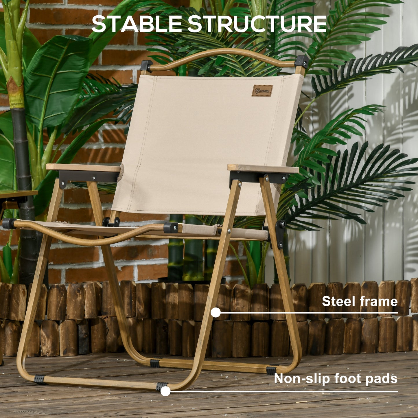 Camping Chair for Adults, Lightweight Folding Chair, Portable Chair for Camping, Fishing, Beach and Outdoor Travel, Khaki