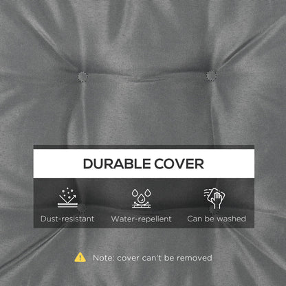 Set of 4 Garden Seat Cushion with Ties, 42 x 42cm Replacement Dining Chair Seat Pad, Grey
