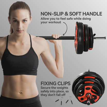 20kg Adjustable Barbell Weights Set for Home Gym, Strength Training