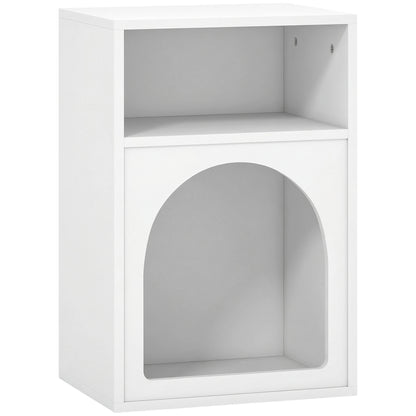 Bedside Table with 2 Open Compartments - White