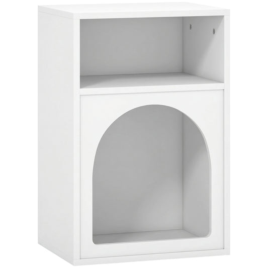 Bedside Table with 2 Open Compartments - White
