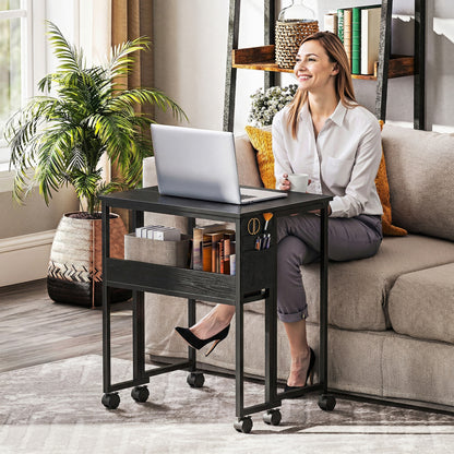 63 cm Drop Leaf Writing Work Desk - Black