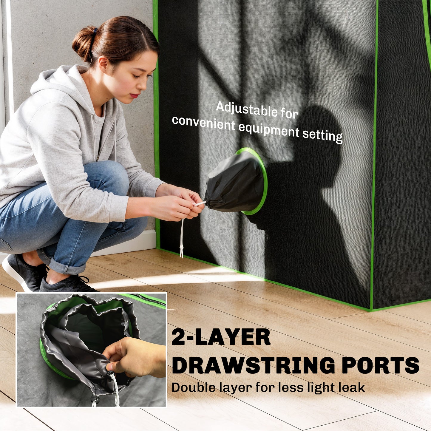 Grow Tent 120 x 120 x 200 cm, Reflective Mylar Hydroponic Growing Tent with 600D Oxford Fabric, Observation Window, Vent