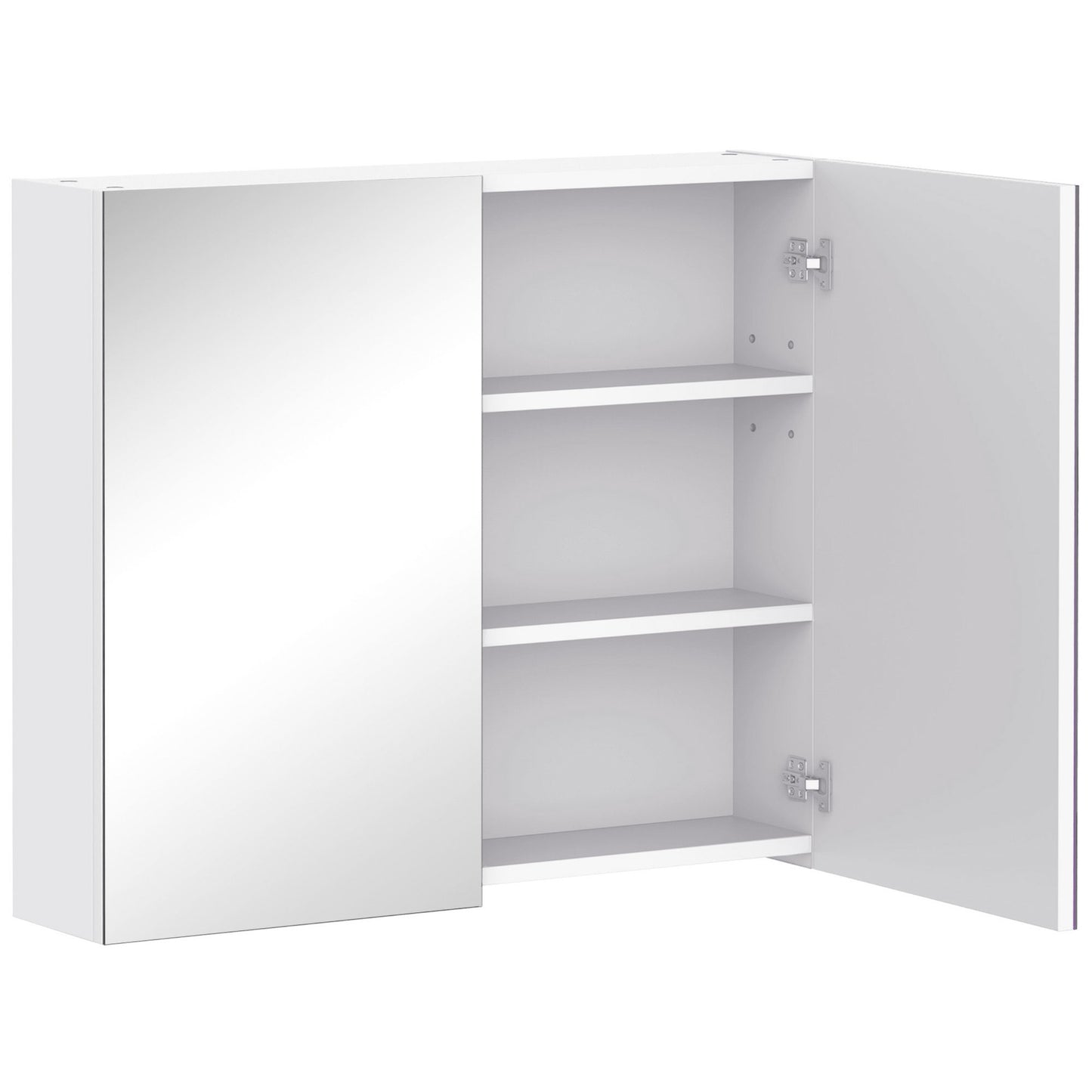 Bathroom Mirror Cabinet, 3-Tier Wall Mount Bathroom Storage Cabinet with Soft-Close Hinges and Adjustable Shelf