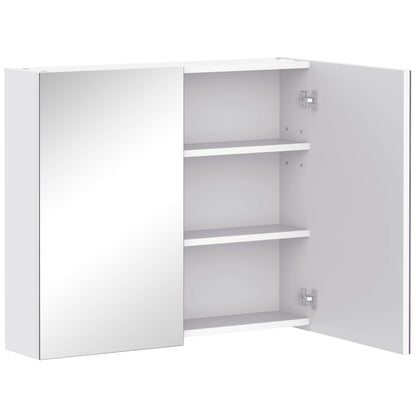 Bathroom Mirror Cabinet, 3-Tier Wall Mount Bathroom Storage Cabinet with Soft-Close Hinges and Adjustable Shelf