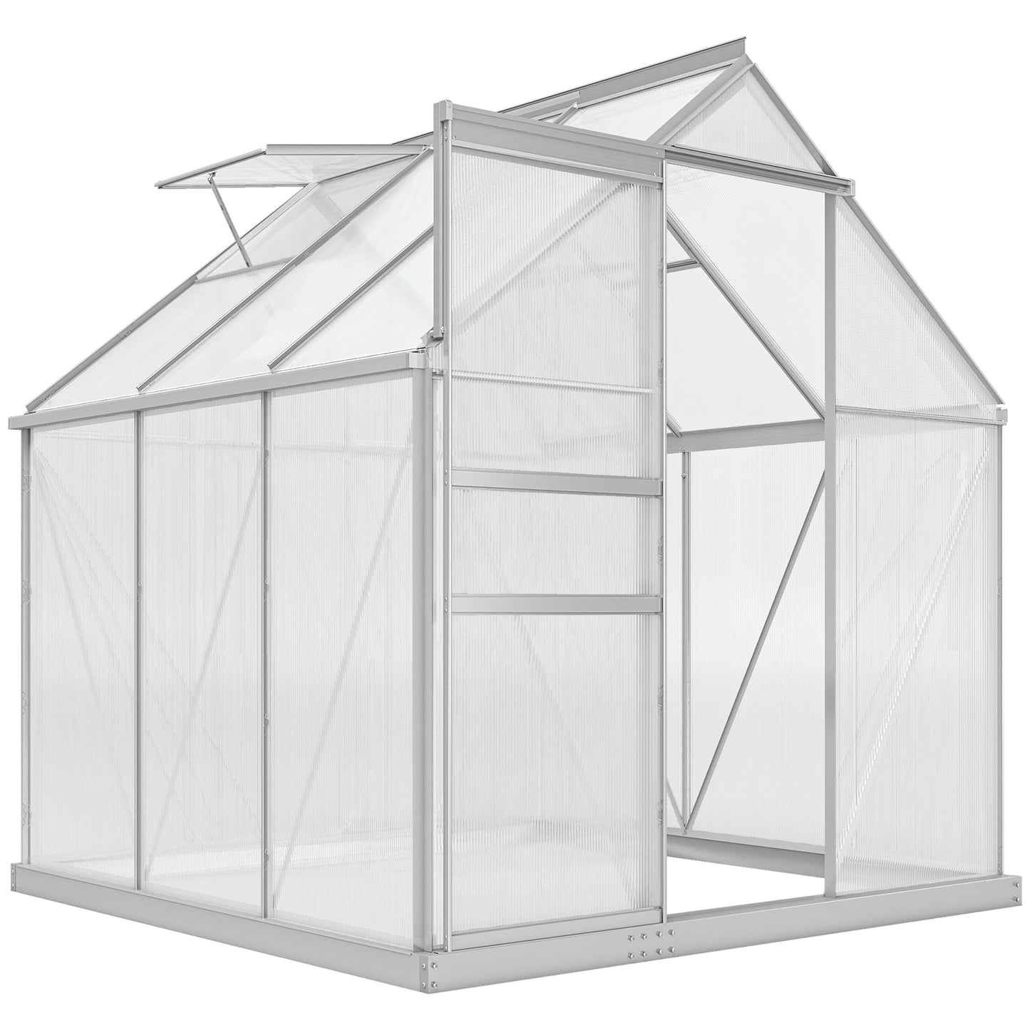 190 x 190cm Walk-In Polycarbonate Greenhouse