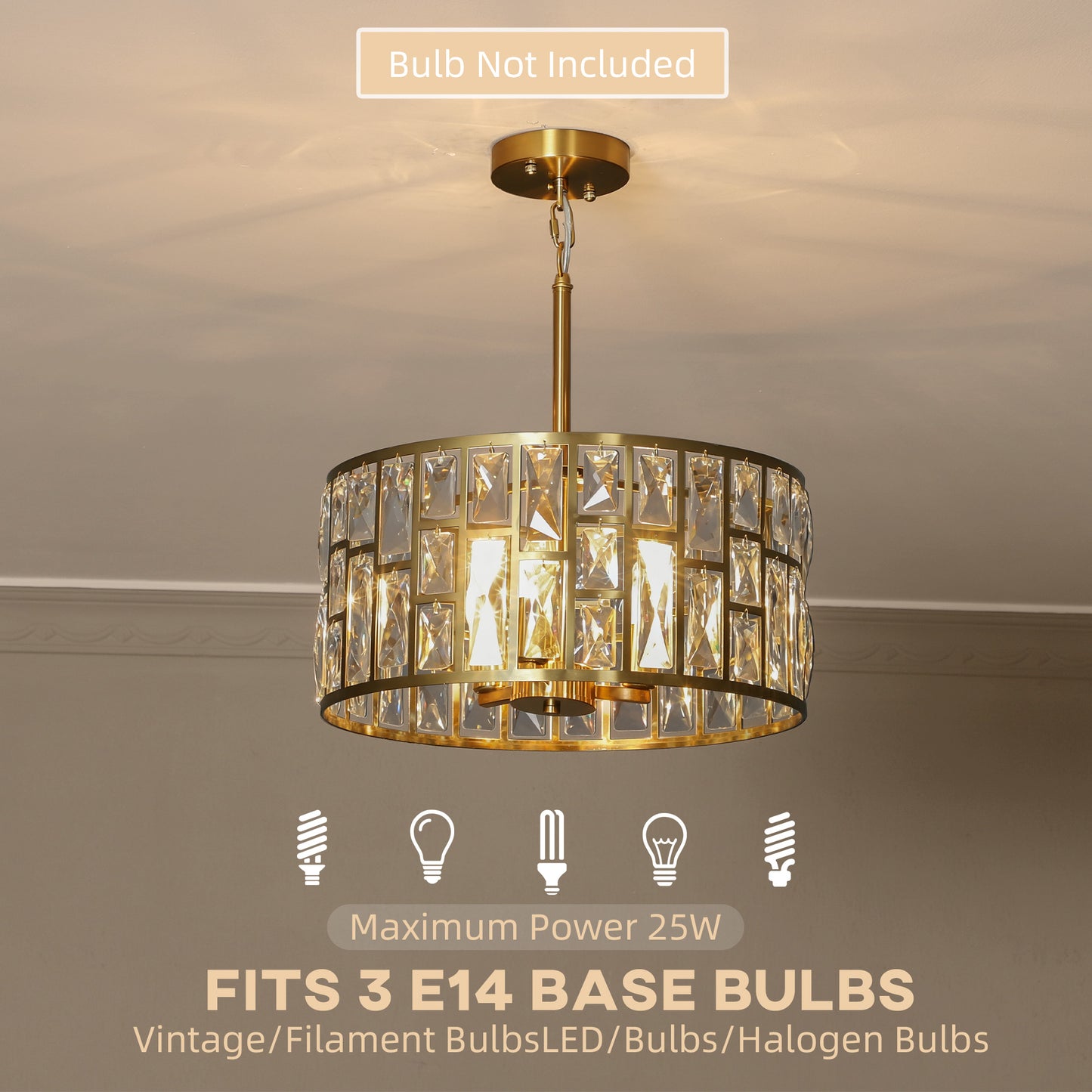 72 Glass Crystallite Chandelier - Gold-Tone