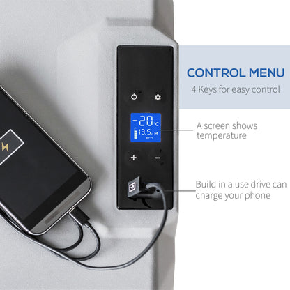Car Refrigerator, Portable 12/24V 50 Litre Compressor Fridge Freezer, Electric Cooler Box for Camping, Travel, Picnic