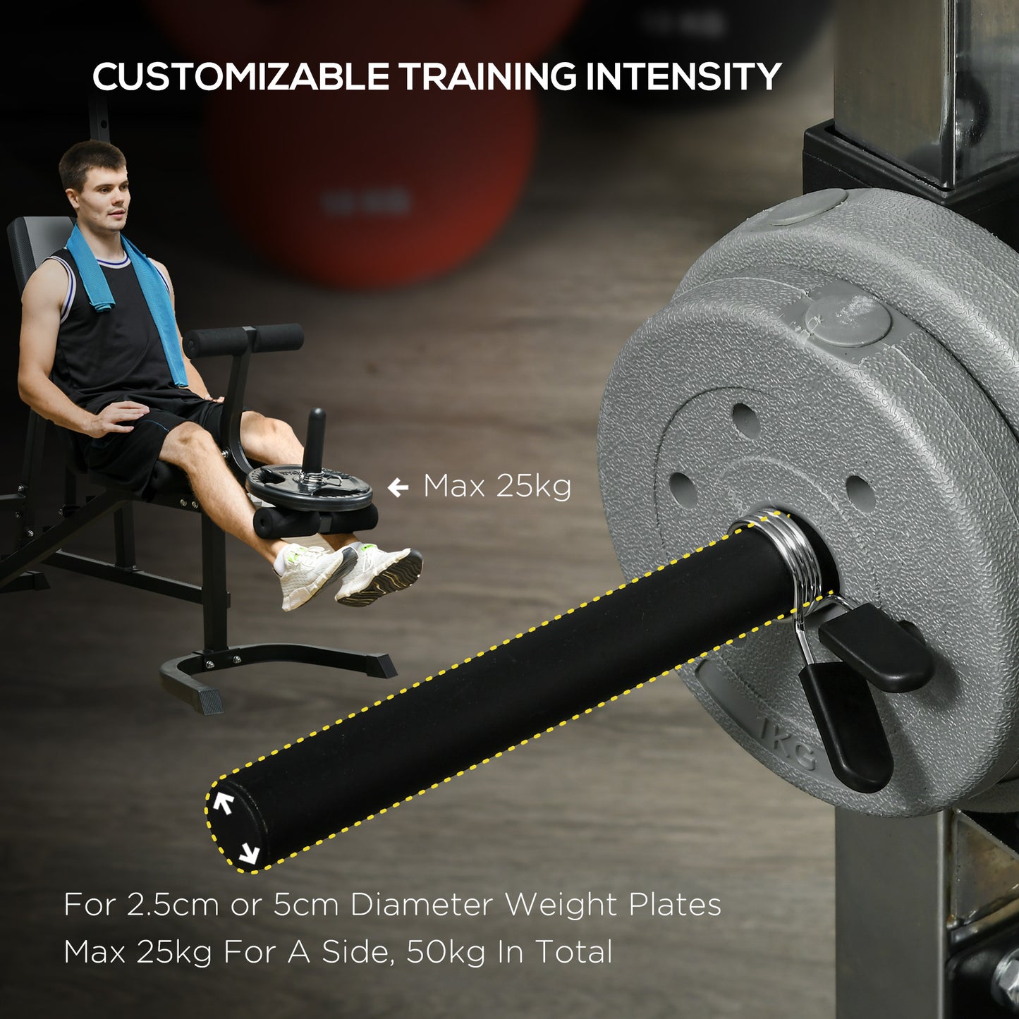 Smith Machine & Cable Pulley System with Adjustable Weight Bench, Multifunction Home Gym Power Rack