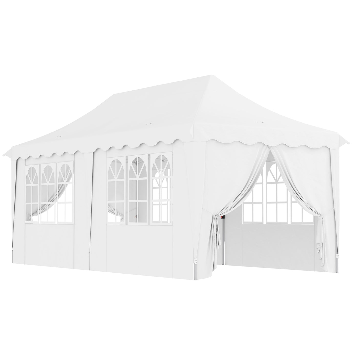 3 x 6m Pop Up Gazebo with Sides, UPF50+ Height Adjustable Marquee Party Tent, Wedding Canopy, Instant Event Shelter