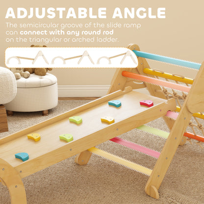 8-in-1 Toddler Climbing Frame, Indoor Play Triangle Set with Slide, Arch and Triangle Ladder, Multicolour