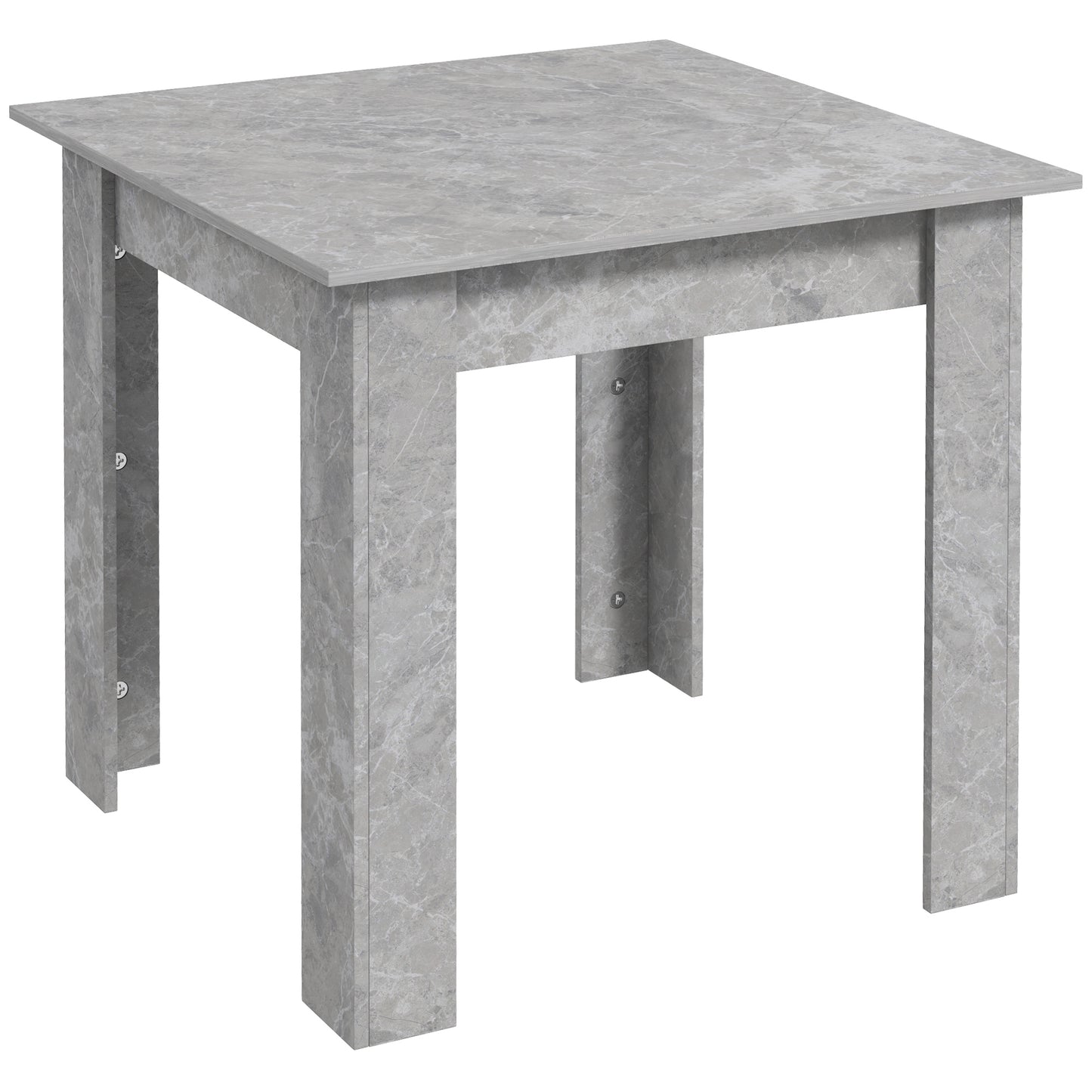 Square Dining Table, Modern Small Dining Table with Faux Cement Effect, Space Saving, Non-slip Foot Pads, Cement Grey