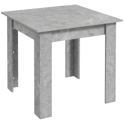 Square Dining Table, Modern Small Dining Table with Faux Cement Effect, Space Saving, Non-slip Foot Pads, Cement Grey