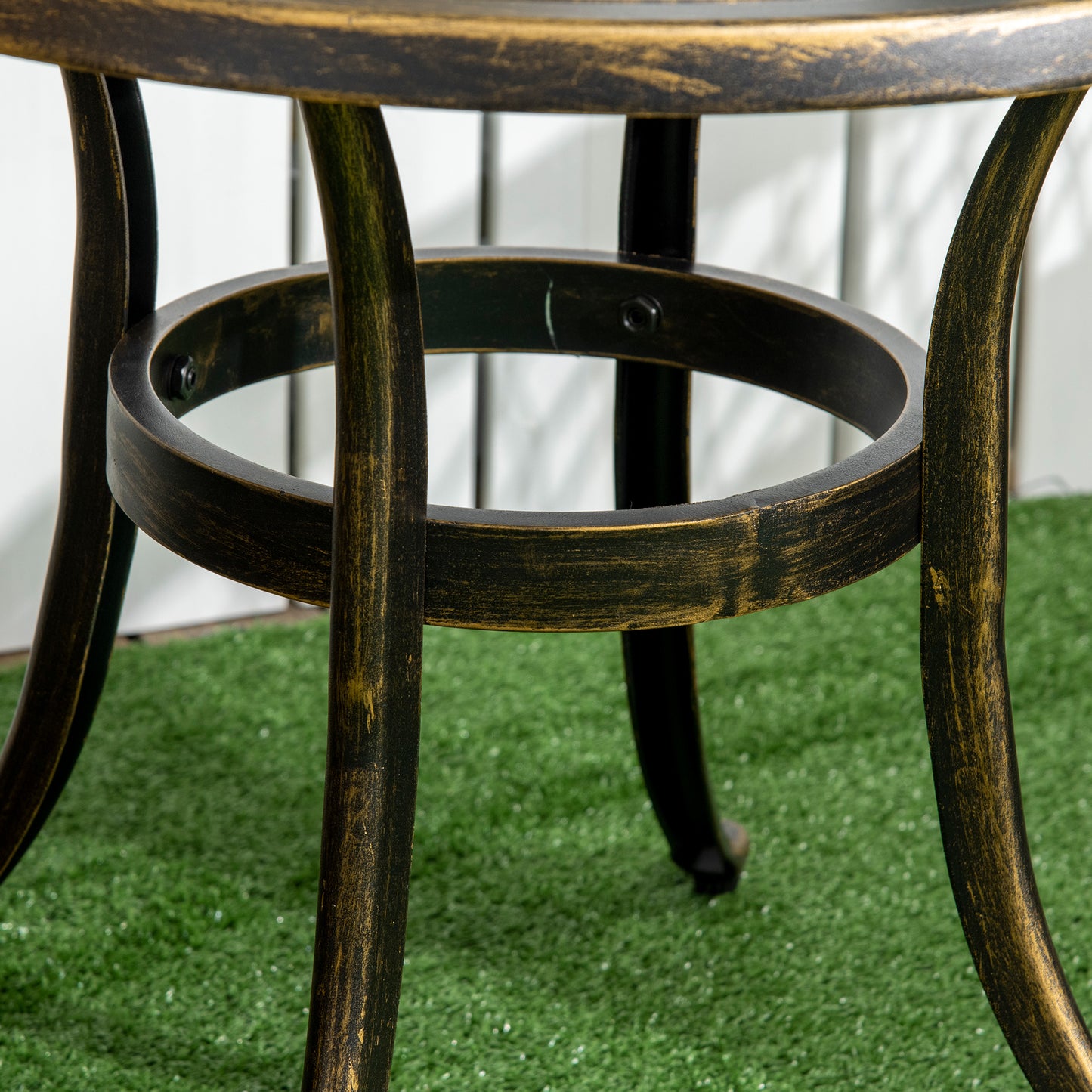 Outdoor Garden Table, Cast Aluminium Patio End Table with Anti-slip Foot Pads for Garden, Patio, Balcony, 60 x 60 cm
