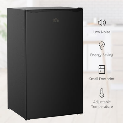 Under Counter Fridge, 91L Small Fridge with Chiller Box, Removable Shelf, Reversible Door, Adjustable Legs
