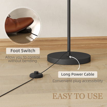 LED Floor Lamp with Remote Control - Black