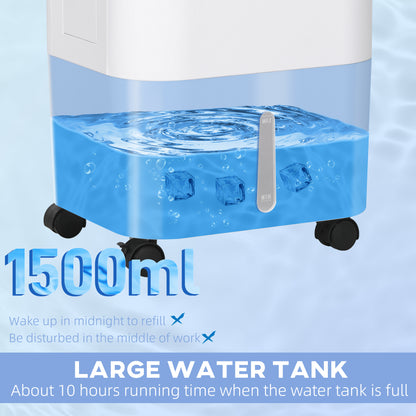 Portable Air Cooler with 15 Litre Water Tank, Oscillation, LED Display, Remote Control, 7.5 Hour Timer