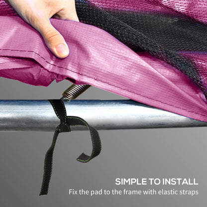8FT Trampoline Spring Cover, Plastic Trampoline Pad Replacement with Elastic Cord, Waterproof